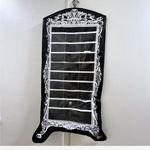 Black and White Hanging Jewelry Organizer Storage
